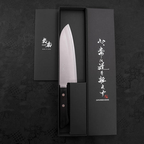 Santoku VG-1 Poli Manche Occidental Noir 170mm-[Musashi]-[Couteaux de cuisine japonais]