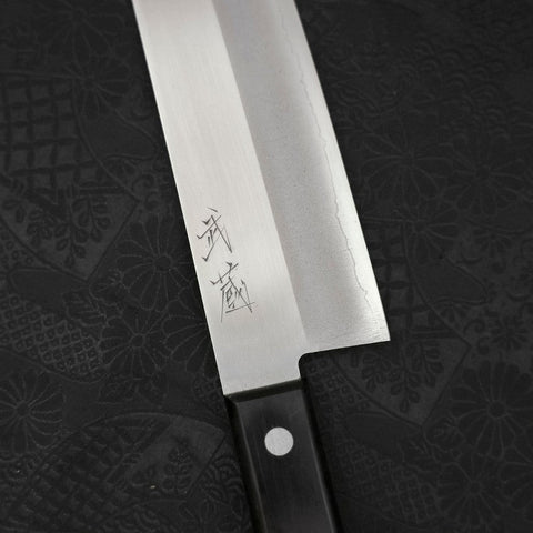 Santoku VG-1 Poli Manche Occidental Noir 170mm (Tsuba Nashi)-[Musashi]-[Couteaux de cuisine japonais]