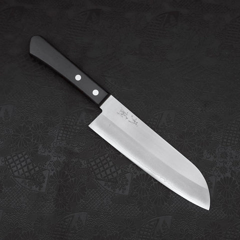 Santoku VG-1 Poli Manche Occidental Noir 170mm (Tsuba Nashi)-[Musashi]-[Couteaux de cuisine japonais]