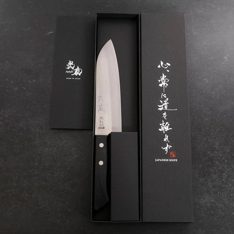 Santoku VG-1 Poli Manche Occidental Noir 180mm-[Musashi]-[Couteaux de cuisine japonais]