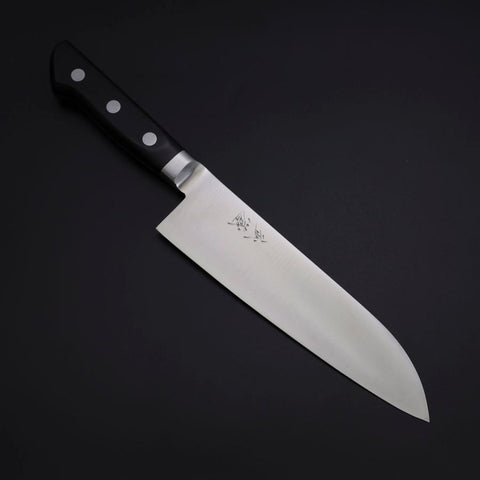 Santoku VG-1 Polished Black Western Handle 180mm (7”)-[Musashi]-[Japanese-Kitchen-Knives]