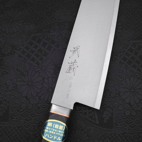 Santoku VG-1 Poli Manche Occidental Noir avec Bordure Cuivre 165mm-[Musashi]-[Couteaux de cuisine japonais]