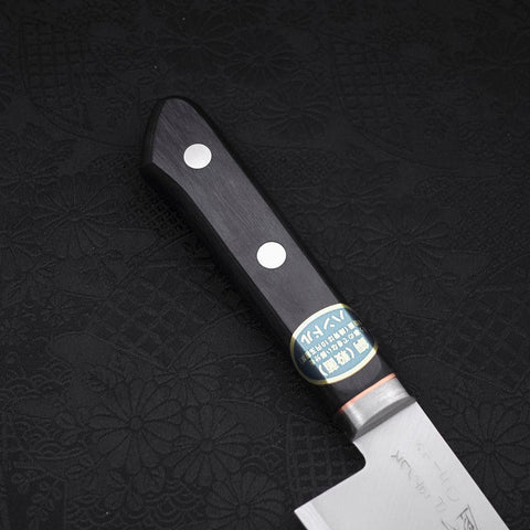 Santoku VG-1 Poli Manche Occidental Noir avec Bordure Cuivre 165mm-[Musashi]-[Couteaux de cuisine japonais]