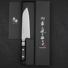 Santoku VG-1 Poli Manche Occidental Noir avec Bordure Cuivre 165mm-[Musashi]-[Couteaux de cuisine japonais]