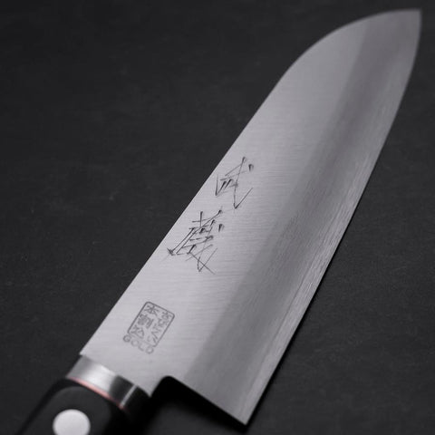 Santoku VG-1 Poli Manche Occidental Noir avec Incrustations en Cuivre 170mm-[Musashi]-[Couteaux de cuisine japonais]