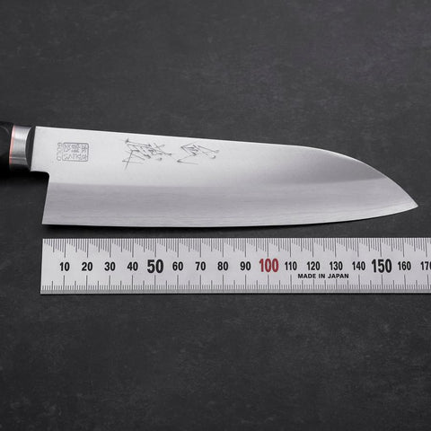 Santoku VG-1 Poli Manche Occidental Noir avec Incrustations en Cuivre 170mm-[Musashi]-[Couteaux de cuisine japonais]
