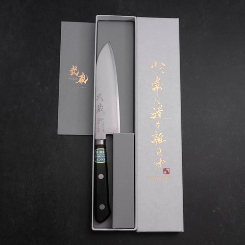 Santoku VG-1 Poli Manche Occidental avec Incrustations Orange 135mm-[Musashi]-[Couteaux de cuisine japonais]