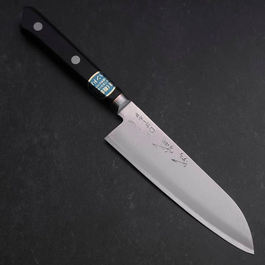 Santoku VG-1 Poli Manche Occidental avec Incrustations Orange 135mm