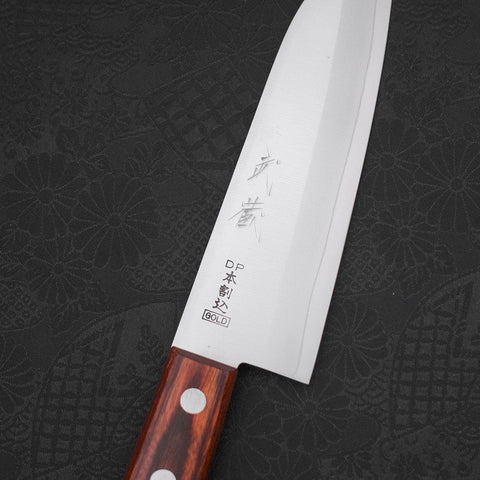 Santoku VG-1 Poli Manche Occidental en Acajou 140mm-[Musashi]-[Couteaux de cuisine japonais]