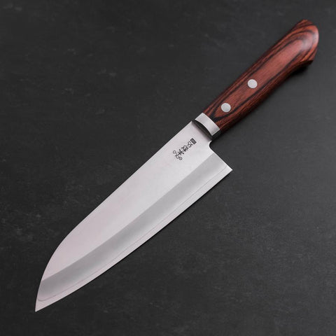 Santoku VG-1 Poli Manche Occidental en Acajou 165mm-[Musashi]-[Couteaux de cuisine japonais]