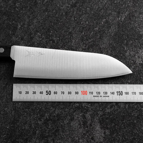 Santoku VG-1 Polished Western Black Handle 165mm（Tsuba-nashi) (6.5”)-[Musashi]-[Couteaux de cuisine japonais]