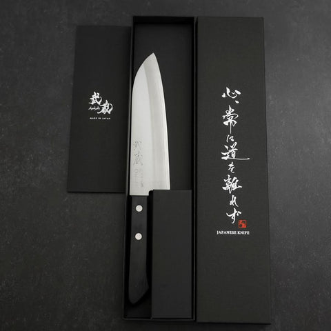 Santoku VG-1 Polished Western Black Handle 170mm (Tsuba-nashi) (6.7”)
