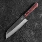 Santoku VG-1 Polished Western Rosewood Handle 170mm (Tsuba Nashi) (6.7”)-[Musashi]-[Couteaux de cuisine japonais]