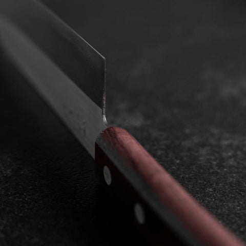 Santoku VG-1 Polished Western Rosewood Handle 170mm (Tsuba Nashi) (6.7”)-[Musashi]-[Couteaux de cuisine japonais]