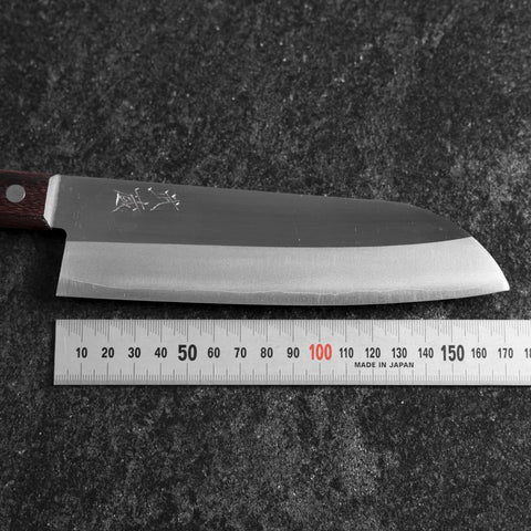 Santoku VG-1 Polished Western Rosewood Handle 170mm (Tsuba Nashi) (6.7”)-[Musashi]-[Couteaux de cuisine japonais]