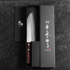Santoku VG-1 Polished Western Rosewood Handle 170mm (Tsuba Nashi) (6.7”)-[Musashi]-[Couteaux de cuisine japonais]