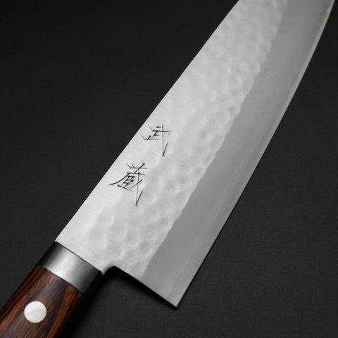 Santoku VG-1 Tsuchime Manche Occidental en Acajou 170mm-[Musashi]-[Couteaux de cuisine japonais]