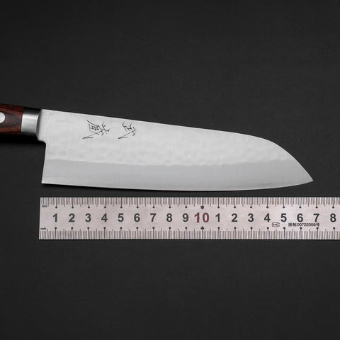 Santoku VG-1 Tsuchime Manche Occidental en Acajou 170mm-[Musashi]-[Couteaux de cuisine japonais]
