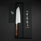 Santoku VG-1 Tsuchime Manche Occidental en Acajou 170mm-[Musashi]-[Couteaux de cuisine japonais]
