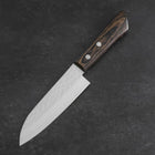 Santoku VG-1 Tsuchime Manche Occidental en Acajou Marron 130mm (Tsuba Nashi)-[Musashi]-[Couteaux de cuisine japonais]