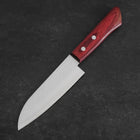 Santoku VG-1 Tsuchime Manche Occidental en Acajou Rouge 130mm (Tsuba Nashi)-[Musashi]-[Couteaux de cuisine japonais]