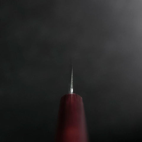 Santoku VG-1 Tsuchime Manche Occidental en Acajou Rouge 130mm (Tsuba Nashi)-[Musashi]-[Couteaux de cuisine japonais]