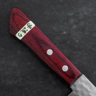 Santoku VG-1 Tsuchime Manche Occidental en Acajou Rouge 130mm (Tsuba Nashi)-[Musashi]-[Couteaux de cuisine japonais]
