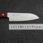 Santoku VG-1 Tsuchime Manche Occidental en Acajou Rouge 130mm (Tsuba Nashi)-[Musashi]-[Couteaux de cuisine japonais]