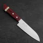 Santoku VG-1 Tsuchime Manche Occidental en Acajou Rouge 130mm (Tsuba Nashi)-[Musashi]-[Couteaux de cuisine japonais]