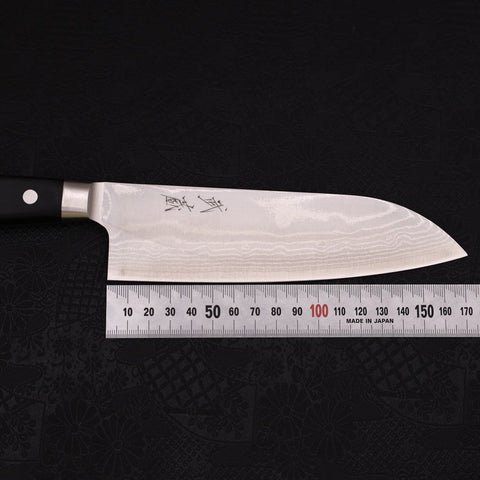 Santoku VG-10 Damascus Western Black Handle 170mm (6.7”)-[Musashi]-[Japanese-Kitchen-Knives]