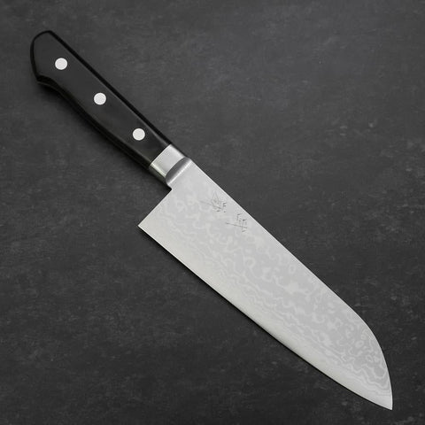 Santoku VG-10 Damas Manche Occidental Noir 170mm-[Musashi]-[Couteaux de cuisine japonais]
