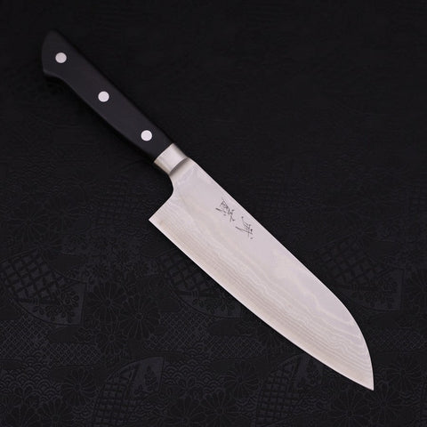 Santoku VG-10 Damas Manche Occidental Noir 170mm-[Musashi]-[Couteaux de cuisine japonais]