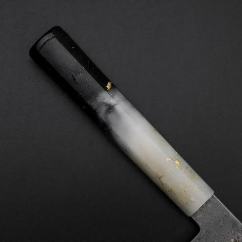 Santoku VG-10 Damas Manche Océan Blanc Noir et Or 165mm-[Musashi]-[Couteaux de cuisine japonais]