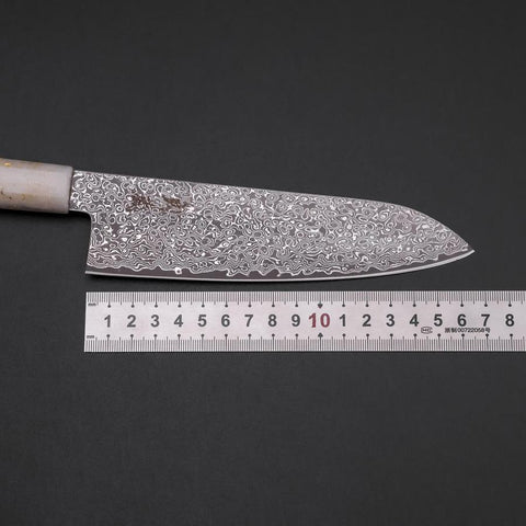 Santoku VG-10 Damas Manche Océan Blanc Noir et Or 165mm-[Musashi]-[Couteaux de cuisine japonais]