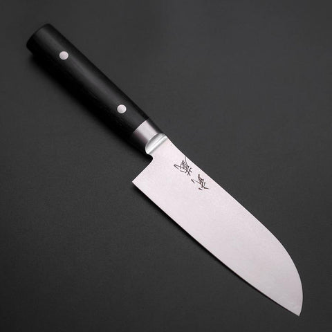 Santoku VG-10 Damas Manche Oval Occidental Noir 135mm-[Musashi]-[Couteaux de cuisine japonais]