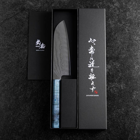 Santoku VG-10 Damas Manche Rivage de Corail 165mm-[Musashi]-[Couteaux de cuisine japonais]