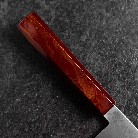 Santoku VG-10 Damas Manche Urushi Yamanaka Rouge 165mm-[Musashi]-[Couteaux de cuisine japonais]