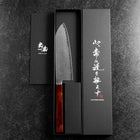 Santoku VG-10 Damas Manche Urushi Yamanaka Rouge 165mm-[Musashi]-[Couteaux de cuisine japonais]