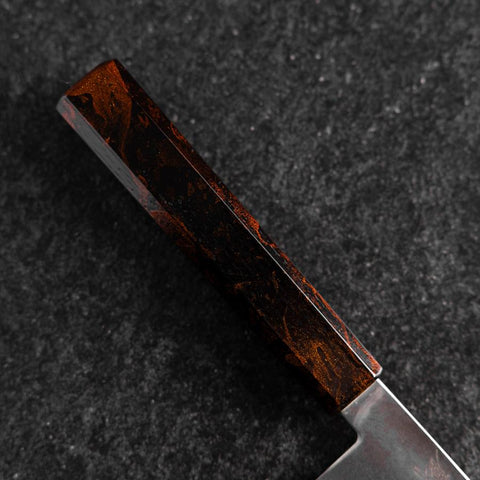 Santoku VG-10 Damas Manche Yamanaka Urushi Rouge 130mm-[Musashi]-[Couteaux de cuisine japonais]