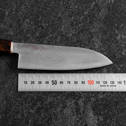 Santoku VG-10 Damas Manche Yamanaka Urushi Rouge 130mm-[Musashi]-[Couteaux de cuisine japonais]