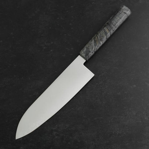 Santoku VG-10 Damas Manche en Bois de Bouleau Gris 180mm-[Musashi]-[Couteaux de cuisine japonais]