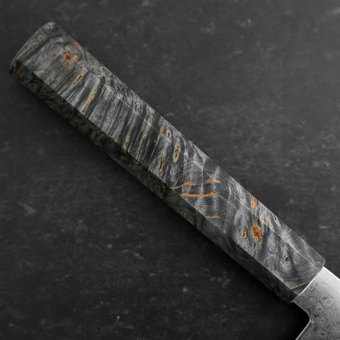 Santoku VG-10 Damas Manche en Bois de Bouleau Gris 180mm-[Musashi]-[Couteaux de cuisine japonais]