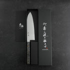 Santoku VG-10 Damas Manche en Bois de Bouleau Gris 180mm-[Musashi]-[Couteaux de cuisine japonais]