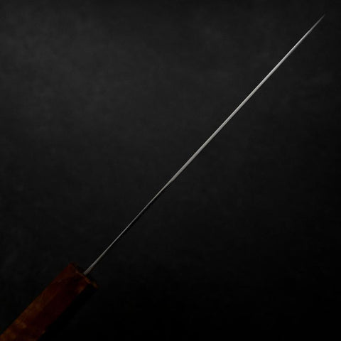 Santoku VG-10 Damas Manche en Bois de Bouleau Jaune Brun 180mm-[Musashi]-[Couteaux de cuisine japonais]