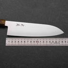 Santoku VG-10 Damas Manche en Bois de Bouleau Jaune Brun 180mm-[Musashi]-[Couteaux de cuisine japonais]
