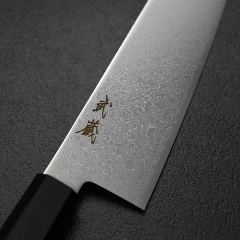 Santoku VG-10 Damas Manche en Ébène 180mm-[Musashi]-[Couteaux de cuisine japonais]