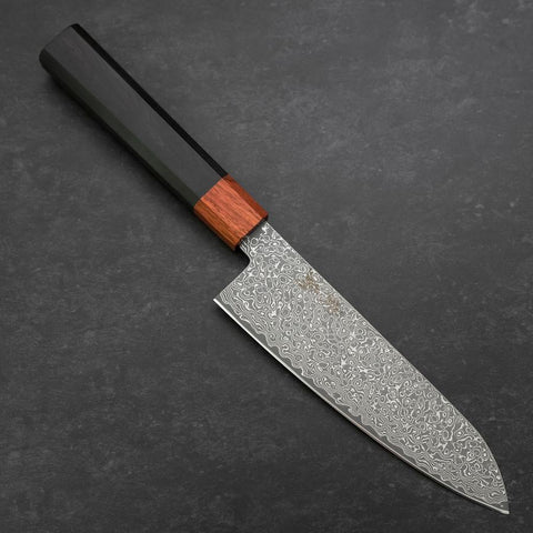 Santoku VG-10 Damas Manche en Ébène et Bois de Rose 165mm-[Musashi]-[Couteaux de cuisine japonais]