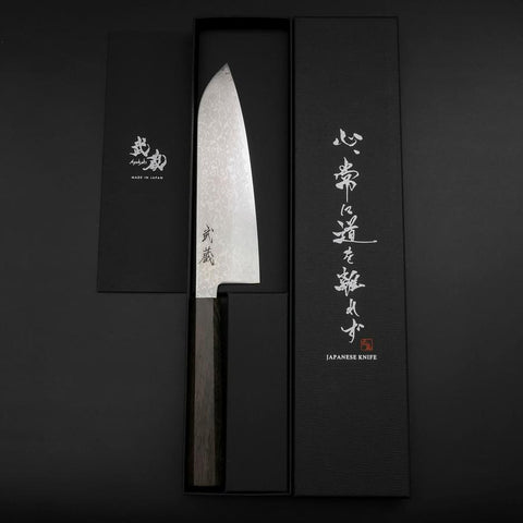 Santoku VG-10 Damas Manche en Frêne 170mm-[Musashi]-[Couteaux de cuisine japonais]