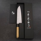 Santoku VG-10 Damas Manche en Magnolia avec embouts en buffle double 180mm-[Musashi]-[Couteaux de cuisine japonais]