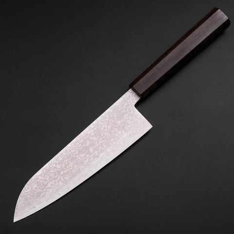 Santoku VG-10 Damascus Ashwood Handle 170mm (6.7”)-[Musashi]-[Couteaux de cuisine japonais]